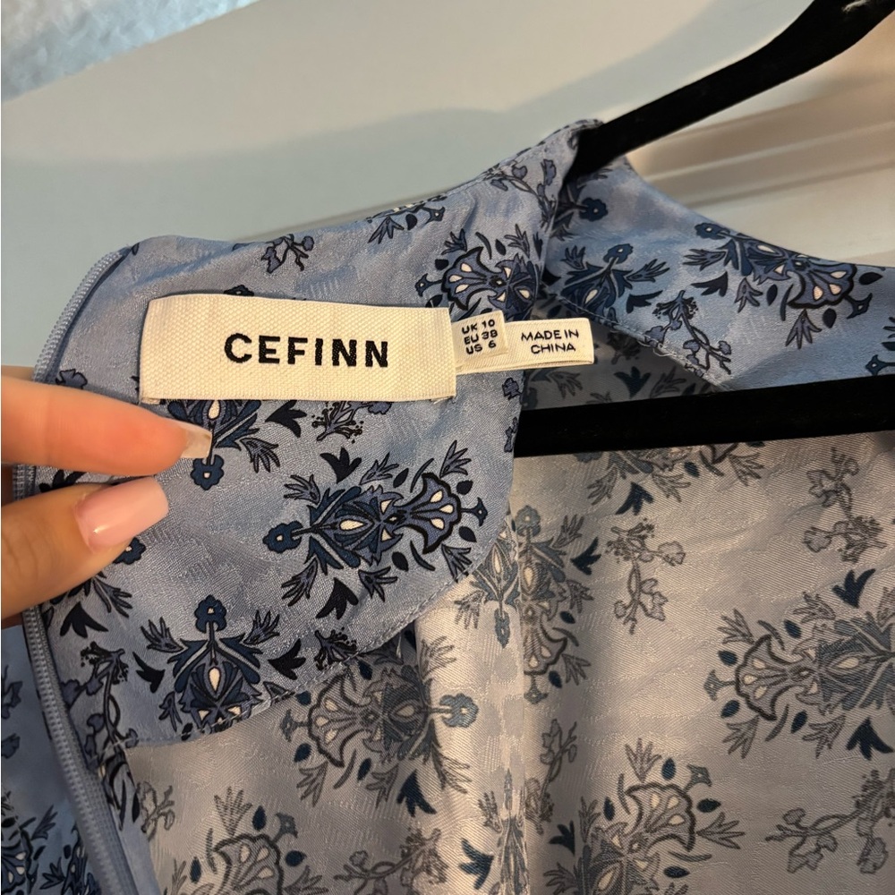 CEFINN 
Rosie Belted Floral-Print Crepe De Chine Midi Dress - Blue